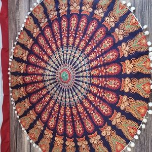 Large mandala meditation floor pillow cover - Stylo Culture Bohemian Round yoga
